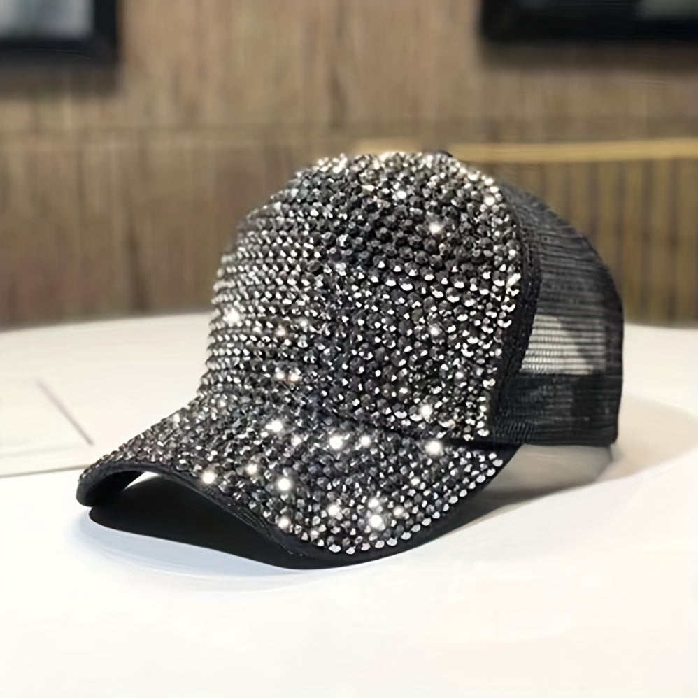 Rhinestone Baseball Cap Sunscreen Trucker Hat Adjustable Y2K Hip Hop Dad Hats