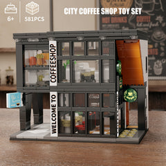 Coffee Shop Building Blocks Toy Model City Street Scene Coffee House