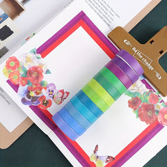 2m Solid Rainbow Printed DIY Washi Tape School Office Supplies
