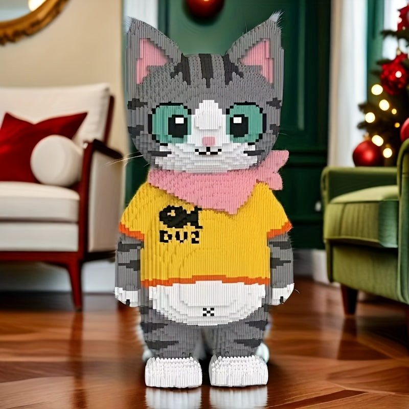 Cat Building Block Set - Challenging Home Decor for Ages 14+