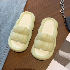 Women's Open Toe Pillow Slippers Soft Sole Non Slip Summer Shoes