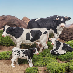 4pcs Simulation Animal Hereford Bull And Cow Combo Set