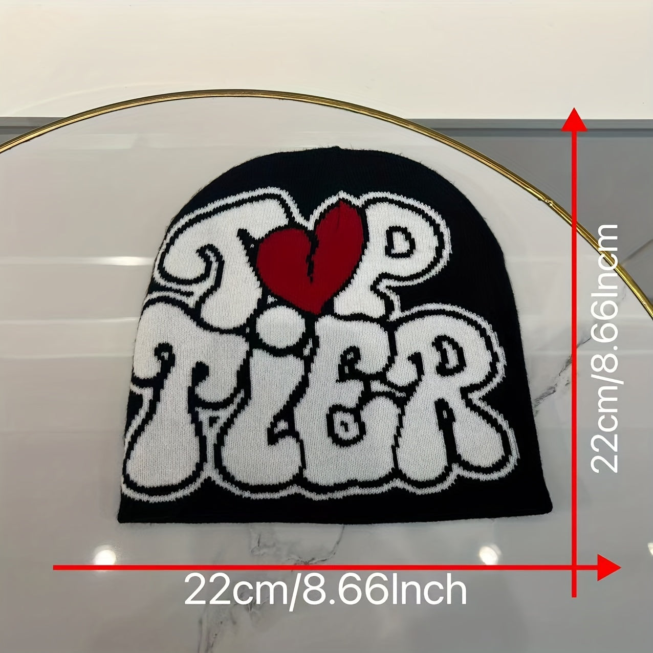 Fashionable Ear Protection Knit Beanie Hat with Letter Embroidery