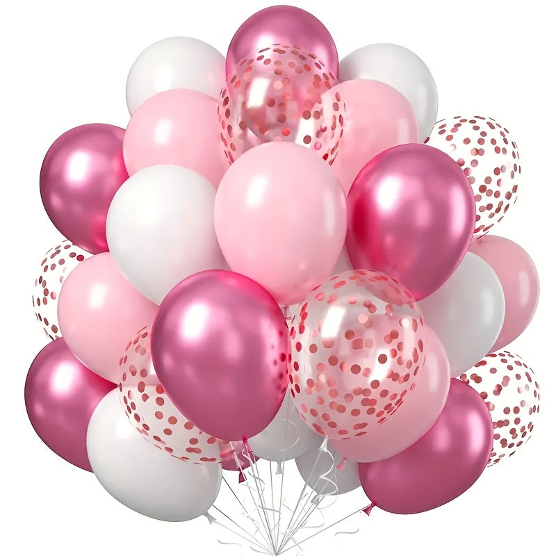 50pcs Pink/Rose Gold/Red Balloons Mix for Celebrations