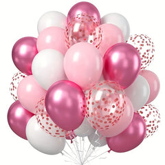 50pcs Pink/Rose Gold/Red Balloons Mix for Celebrations