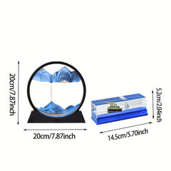 3D Sand Art Hourglass Ocean Wave Design Glass Fiber Decor Ornaments