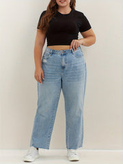 Women's Plus High Rise Wide Leg Jeans