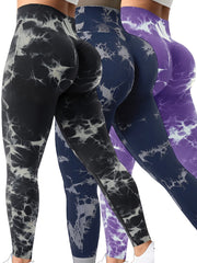 Tie Dye High Waist Yoga Pants Seamless Leggings & Scrunch Butt Lifting Tights