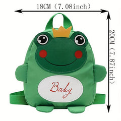 Kids Cartoon Frog Backpack With Traction Rope
