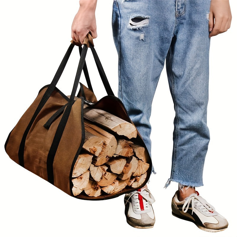 Firewood Carrier Canvas Tote Bag With Handle - Wood Stove Accessories
