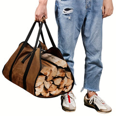 Firewood Carrier Canvas Tote Bag With Handle - Wood Stove Accessories