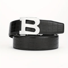 Big B Letter Automatic Buckle PU Leather Belt for Men
