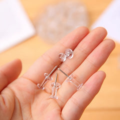 60pcs Transparent Plastic Push Pins for Walls Cork Boards Maps