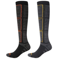 Men's Ski Socks 2 Pairs Moisture Wicking Thermal Knee High Winter Sports Socks