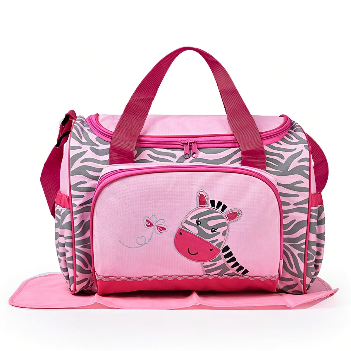 Stylish Giraffe Shoulder Bag with Animal Print Compartment