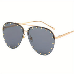 Men's Aviator Studded Metal Sunglasses