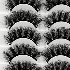 5 Pairs Thick Crisscross Faux Mink Eyelashes Natural Volume Makeup False Lashes