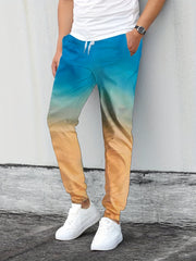 Men's Ombre Drawstring Joggers Loose Fit Pants for Spring Autumn