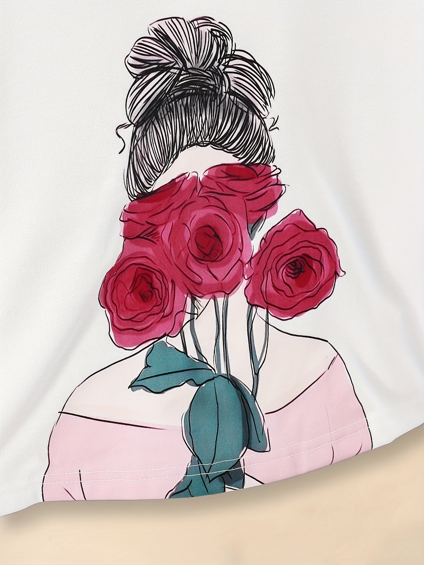Girls' Flower & Girl Graphic Hoodie Sweatshirt