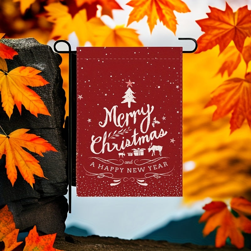3pcs Merry Christmas Flags Hanging Decoration for Courtyard/Garden