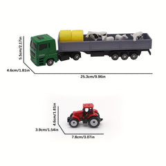 DIY Farm Toy Set 19pcs Plastic Animal Statue And Farmer Car Toy Set