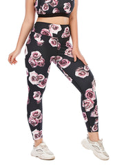 Floral Print High Waist Leggings Plus Size
