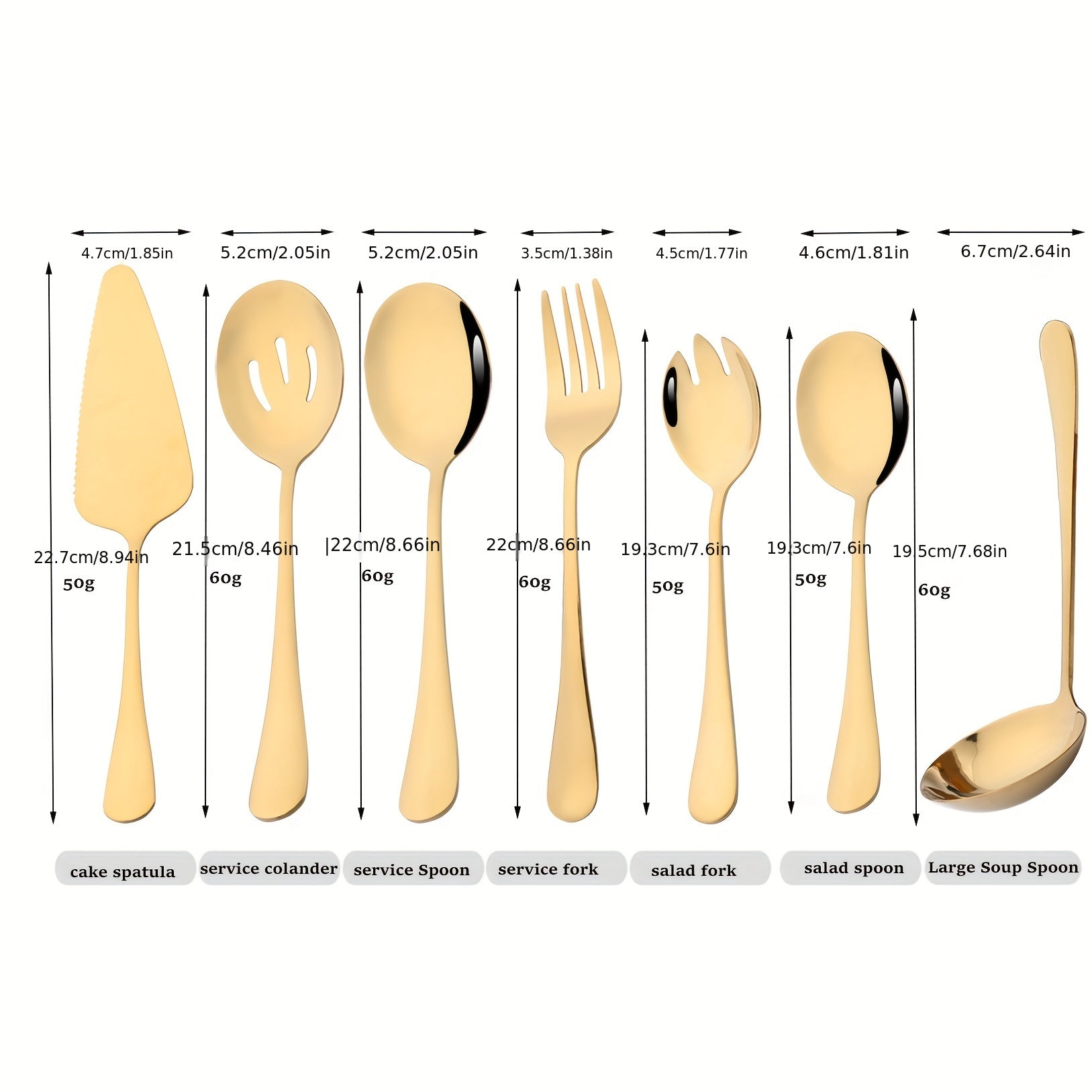 7Pcs Stainless Steel Cutlery Set Dinnerware Kitchen Tableware Set