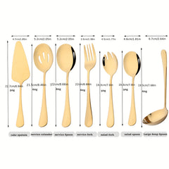7Pcs Stainless Steel Cutlery Set Dinnerware Kitchen Tableware Set