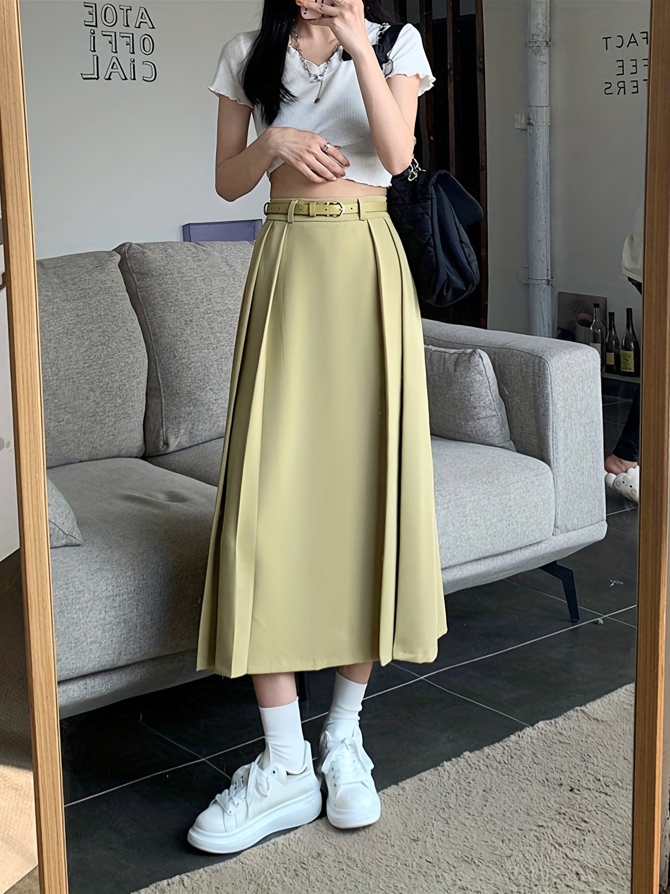 High Waist Pleated Skirt for Spring & Summer