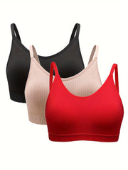 3 Pack Plus Size Seamless Sports Bra Set