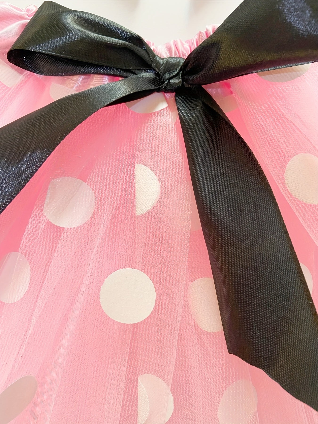 2 Pcs Girls Polka Dot Short Skirt with Headband Kids Princess Costume