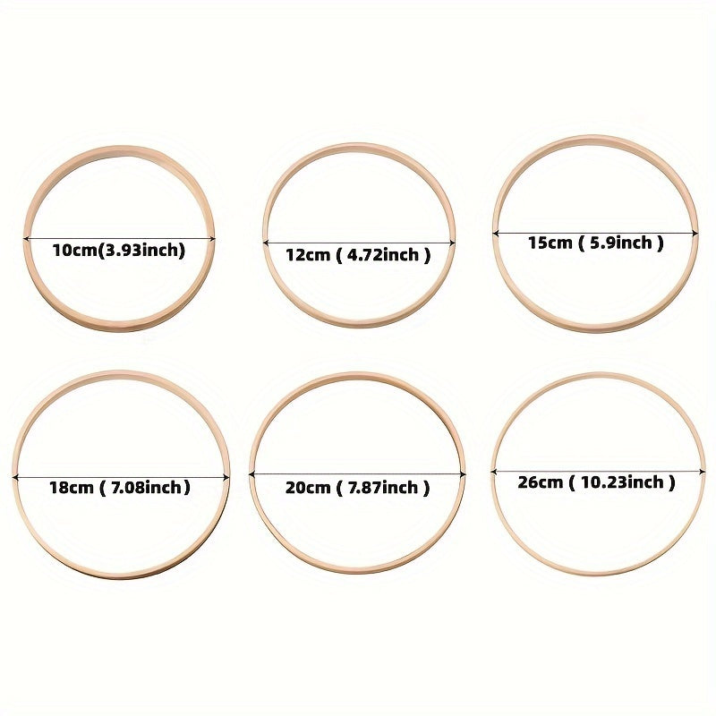 6pcs Dream Catcher Bamboo Circle DIY Craft Supplies