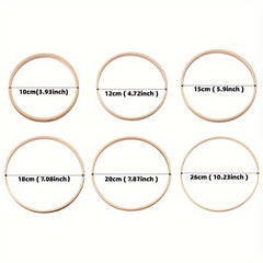 6pcs Dream Catcher Bamboo Circle DIY Craft Supplies
