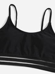 Girl's Solid Bikini Set for Summer Beach Vacation