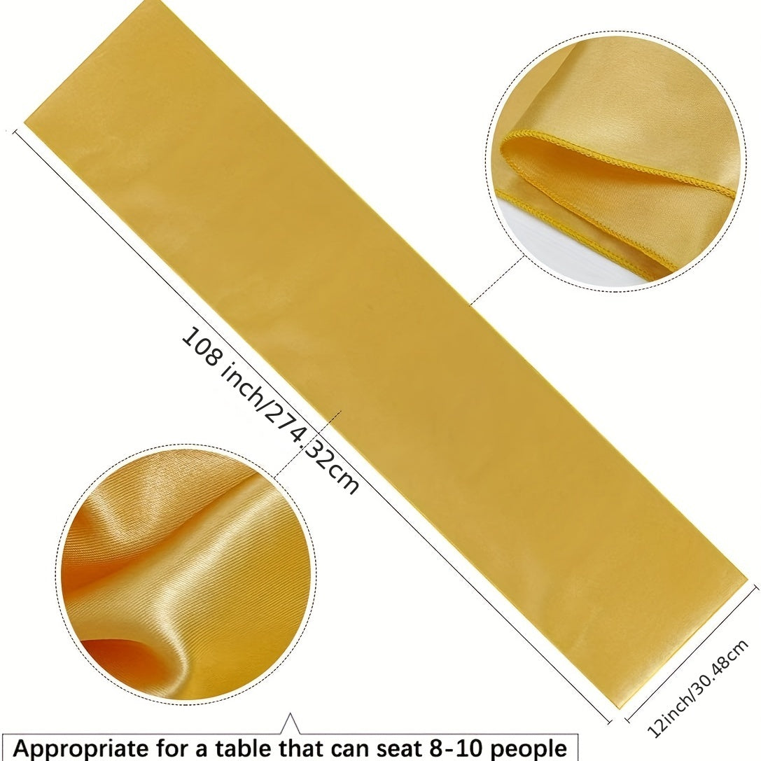 Golden Satin Silk Table Runner for Weddings & Parties