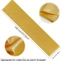 Golden Satin Silk Table Runner for Weddings & Parties