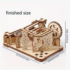 Wooden Mechanical Track Roller 3D Puzzle DIY Toy