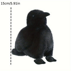 Realistic Plush Crow Toy Soft Fluffy Stuffed Animal - 3 Sizes & Styles