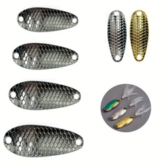 4pcs Metal Dragon Scales Sequins Bare Bait 15g Spoon Shaped Flying Bait