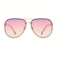 OUWEN Oversized Aviator Sunglasses Womens Gradient Pink UV Protection
