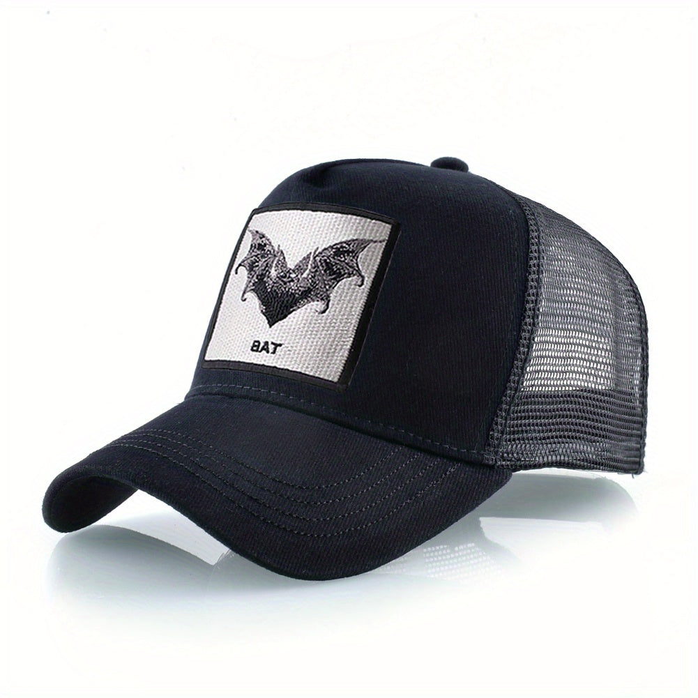 Animal Embroidery Baseball Cap Bat Sunshade Hat for Men Women