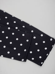 Letter Print Pajama Set Short Sleeve Crew Neck Top & Polka Dot Pants