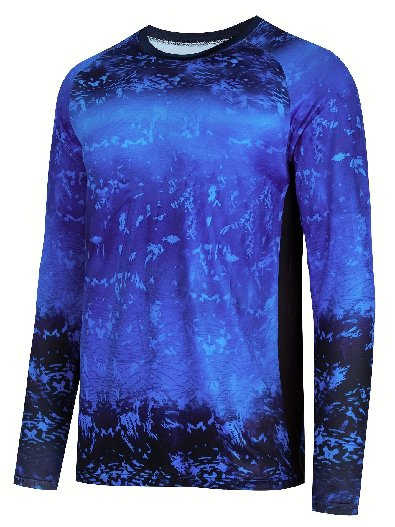 Men's Tie Dye Long Sleeve Motorcycle T-shirt Quick Drying Outdoor Top