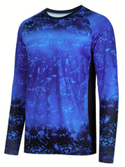 Men's Tie Dye Long Sleeve Motorcycle T-shirt Quick Drying Outdoor Top
