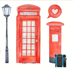 Metal Carbon Steel Cartoon Telephone Booth Greeting Card Embossing Die