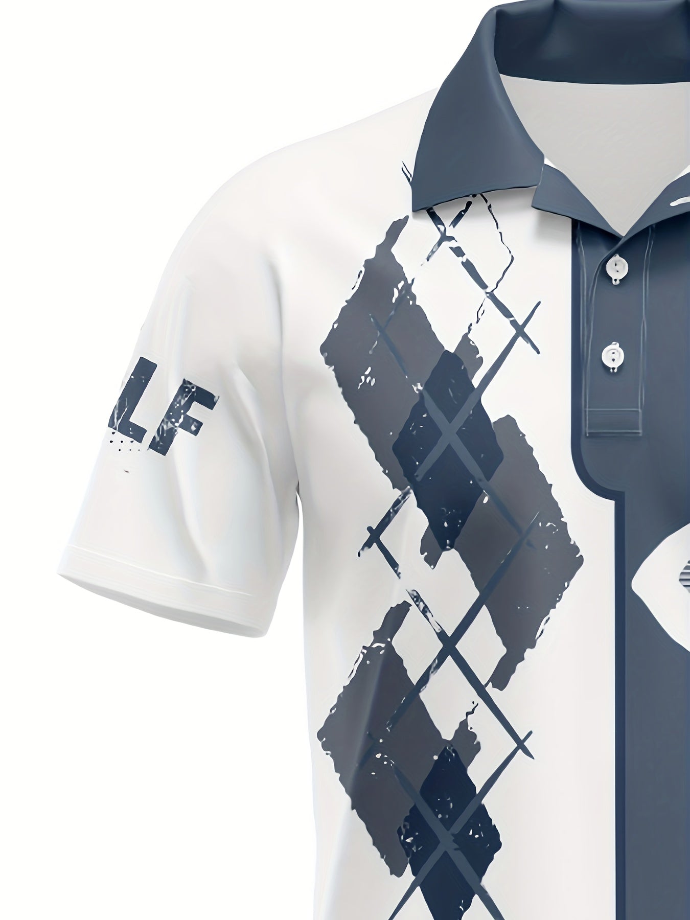 Men's Casual Golf Print Short Sleeve Shirt
