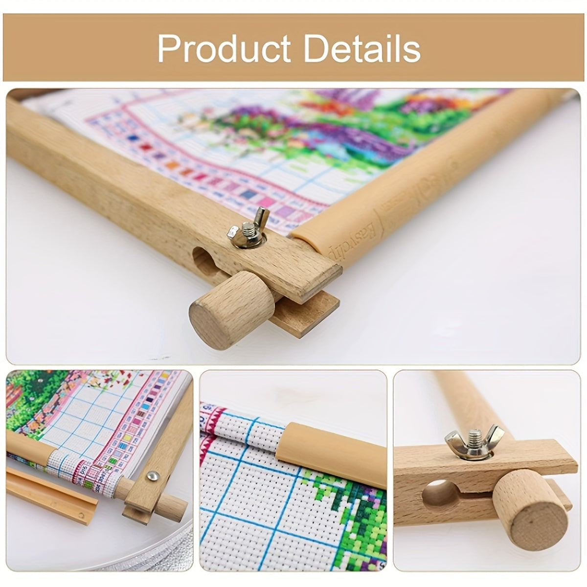 Beech Wood Tapestry Scroll Embroidery Frame Quilting Stitching Frame
