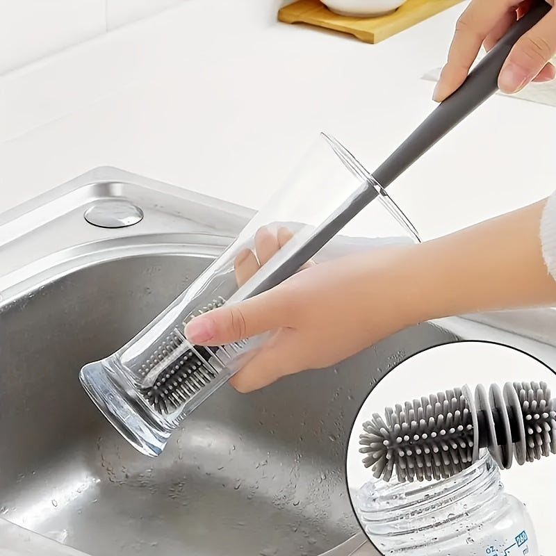 Silicone Brush Long Handle Cup Vacuum Cleaning Bottle Brush