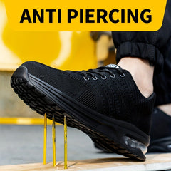 Men's Lace-up Safety Shoes Outdoor Durable Work Boots