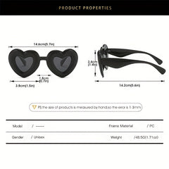 Heart Inflated Frame Sunglasses for Women Men UV400 with Case